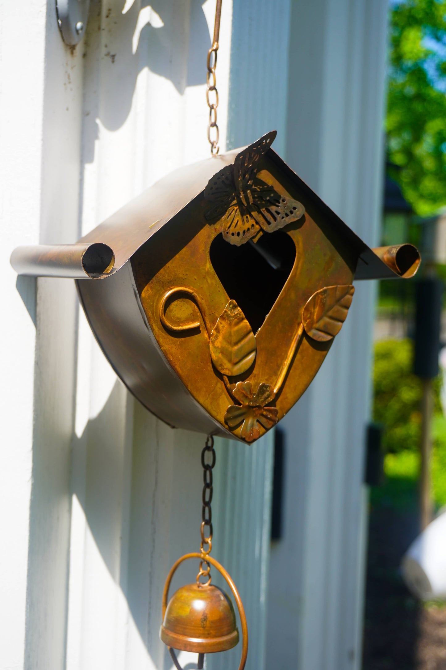 Happy Gardens - Triple Birdhouse and Bells Hanging Ornament