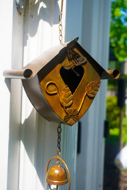 Happy Gardens - Triple Birdhouse and Bells Hanging Ornament