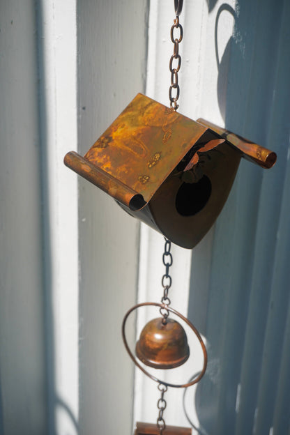 Happy Gardens - Triple Birdhouse and Bells Hanging Ornament