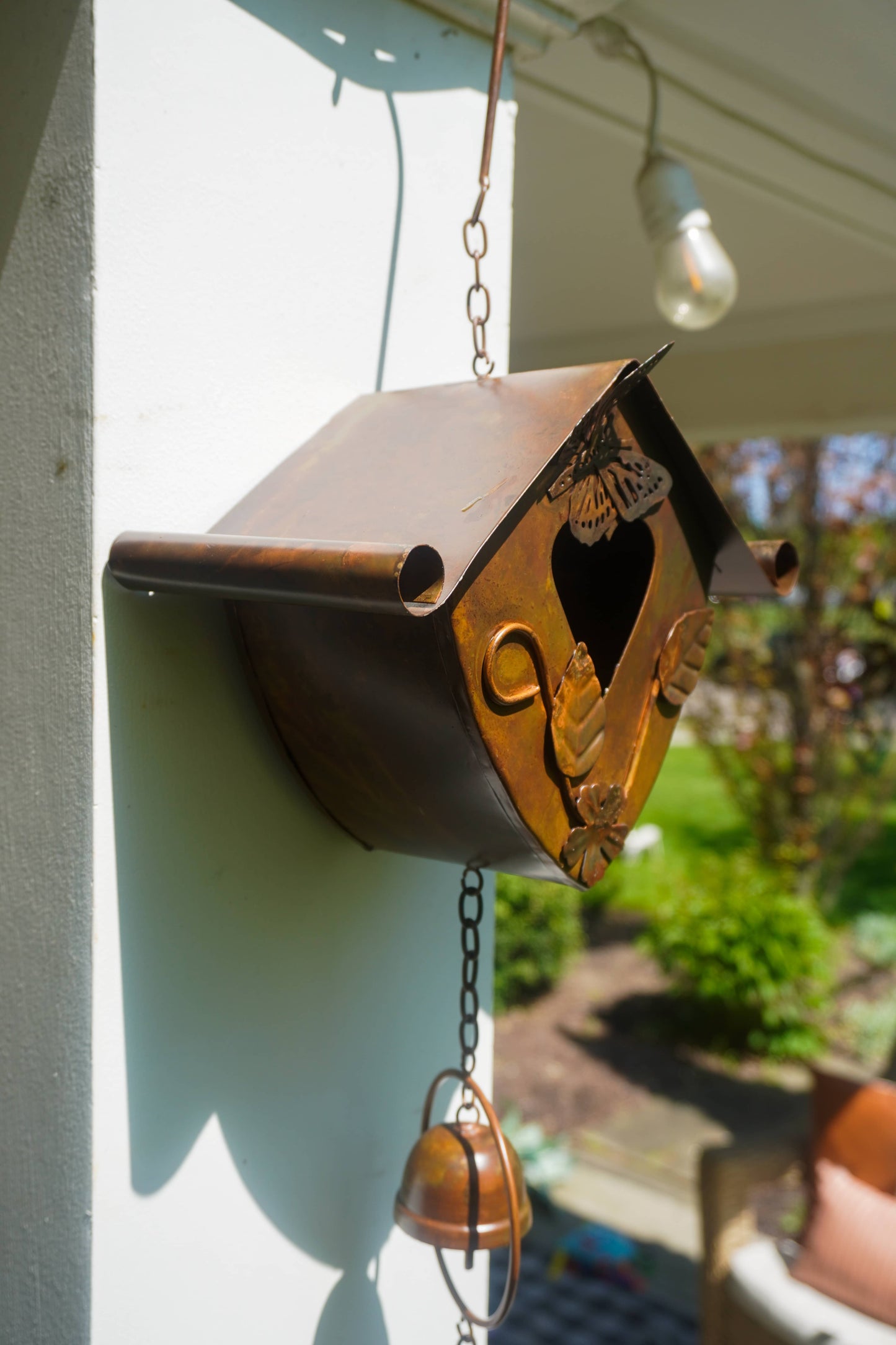 Happy Gardens - Triple Birdhouse and Bells Hanging Ornament