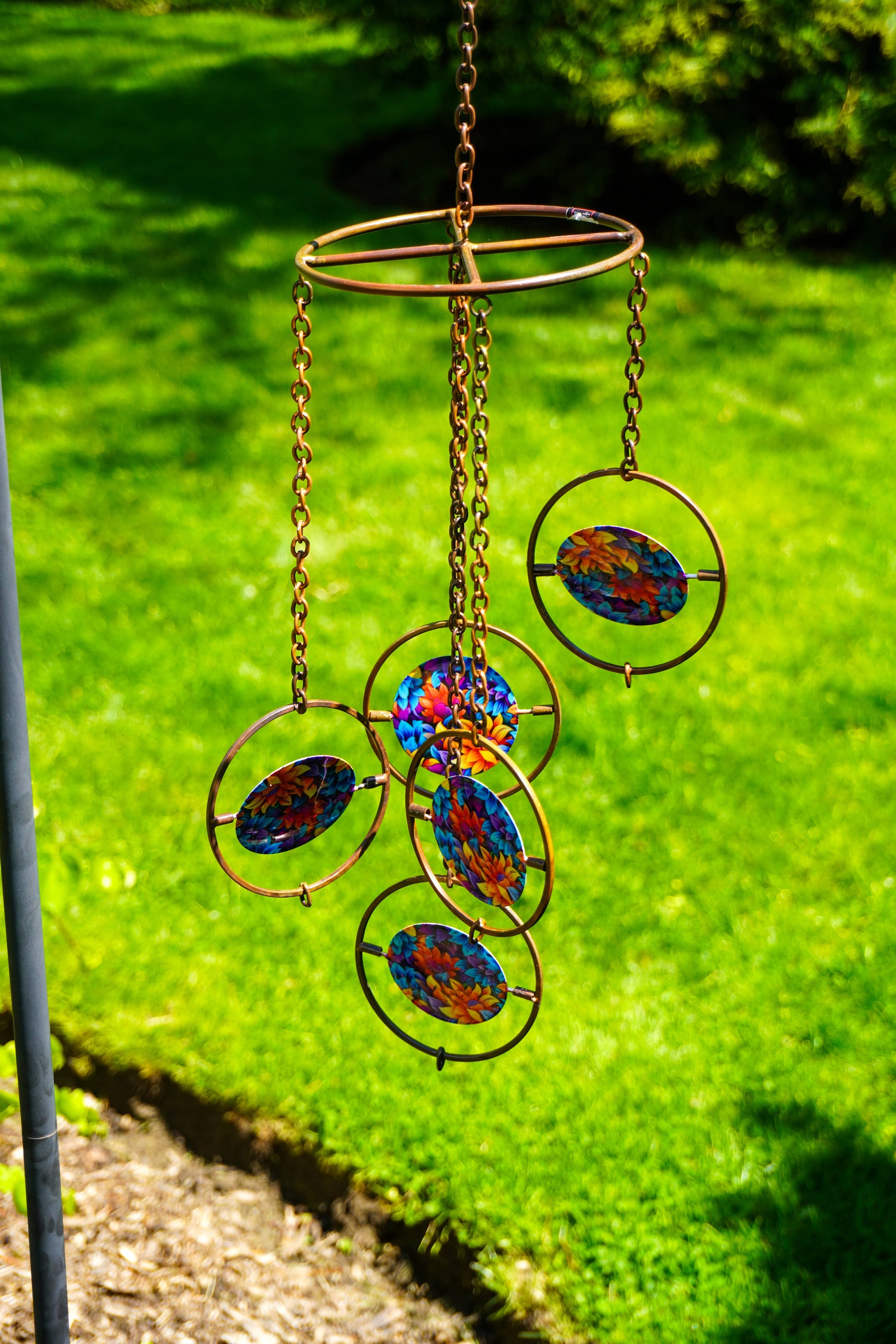 Floral Circle Multicolor Hanging Ornament - Happy Gardens