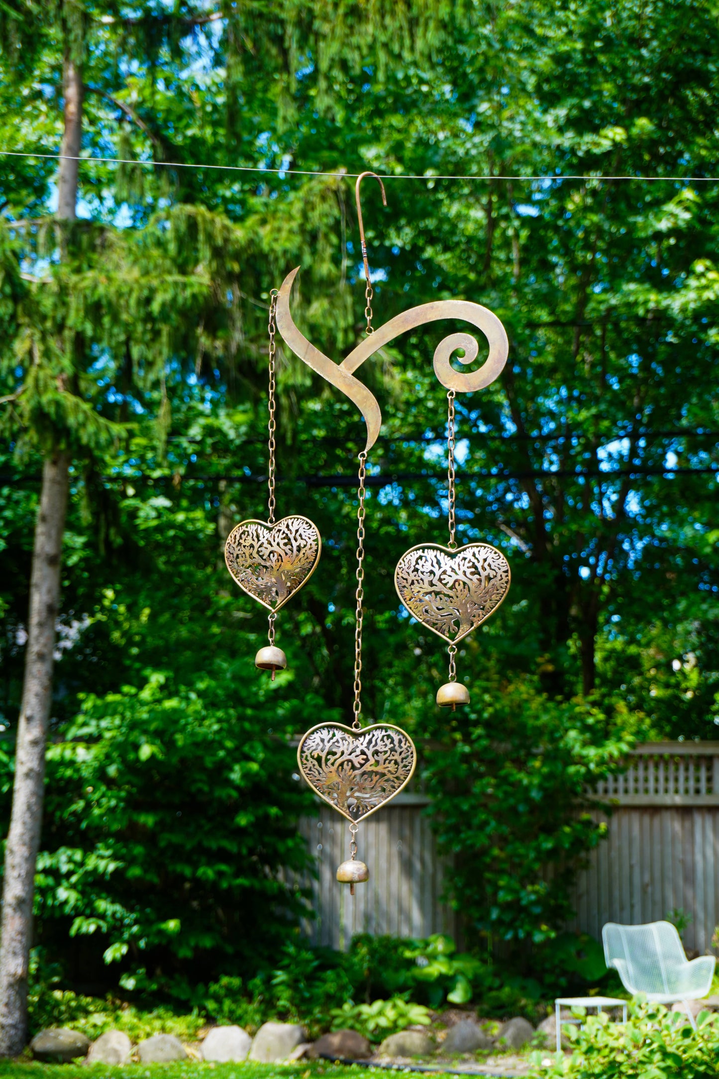 Heart Tree of Life Scroll Wind Chime