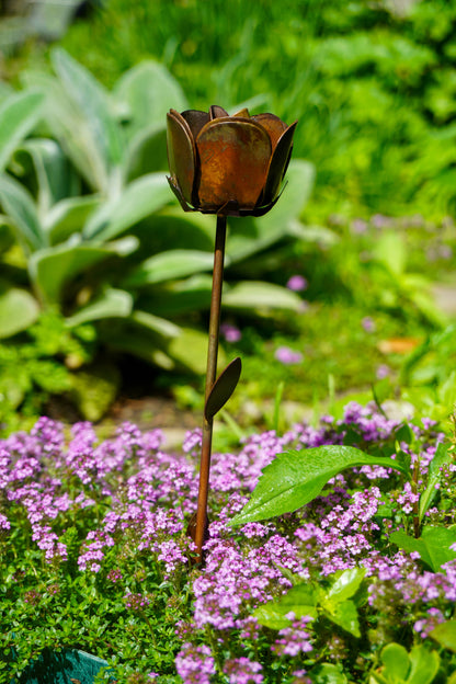 Flamed Rose Plant Pick - Happy Gardens