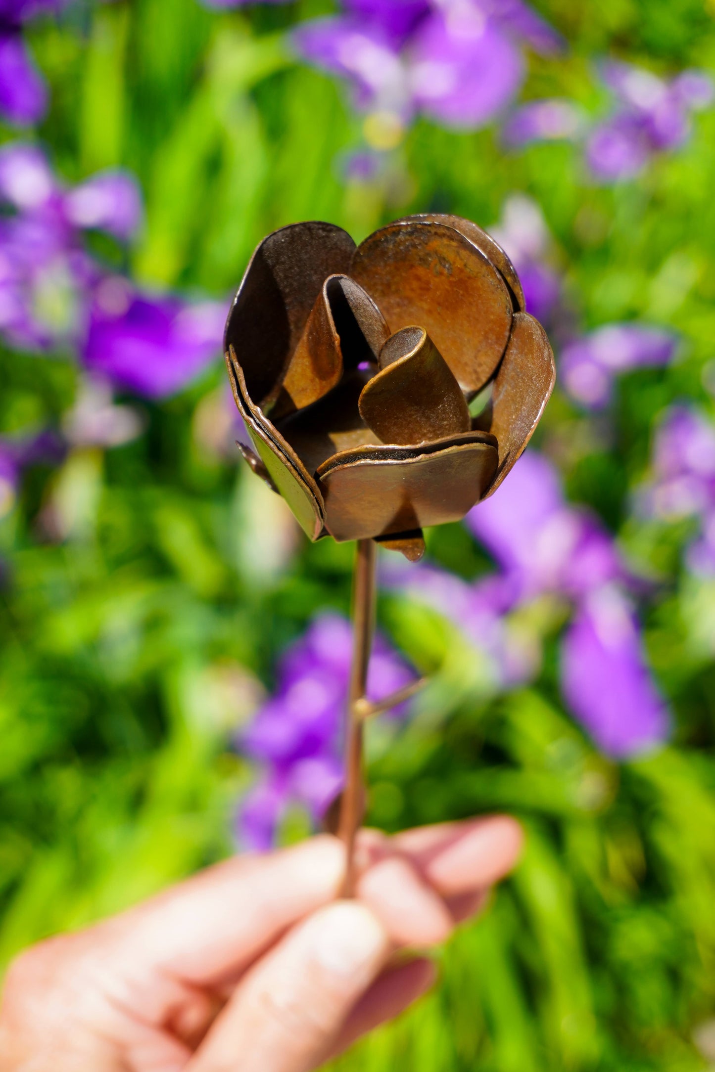 Flamed Rose Plant Pick - Happy Gardens