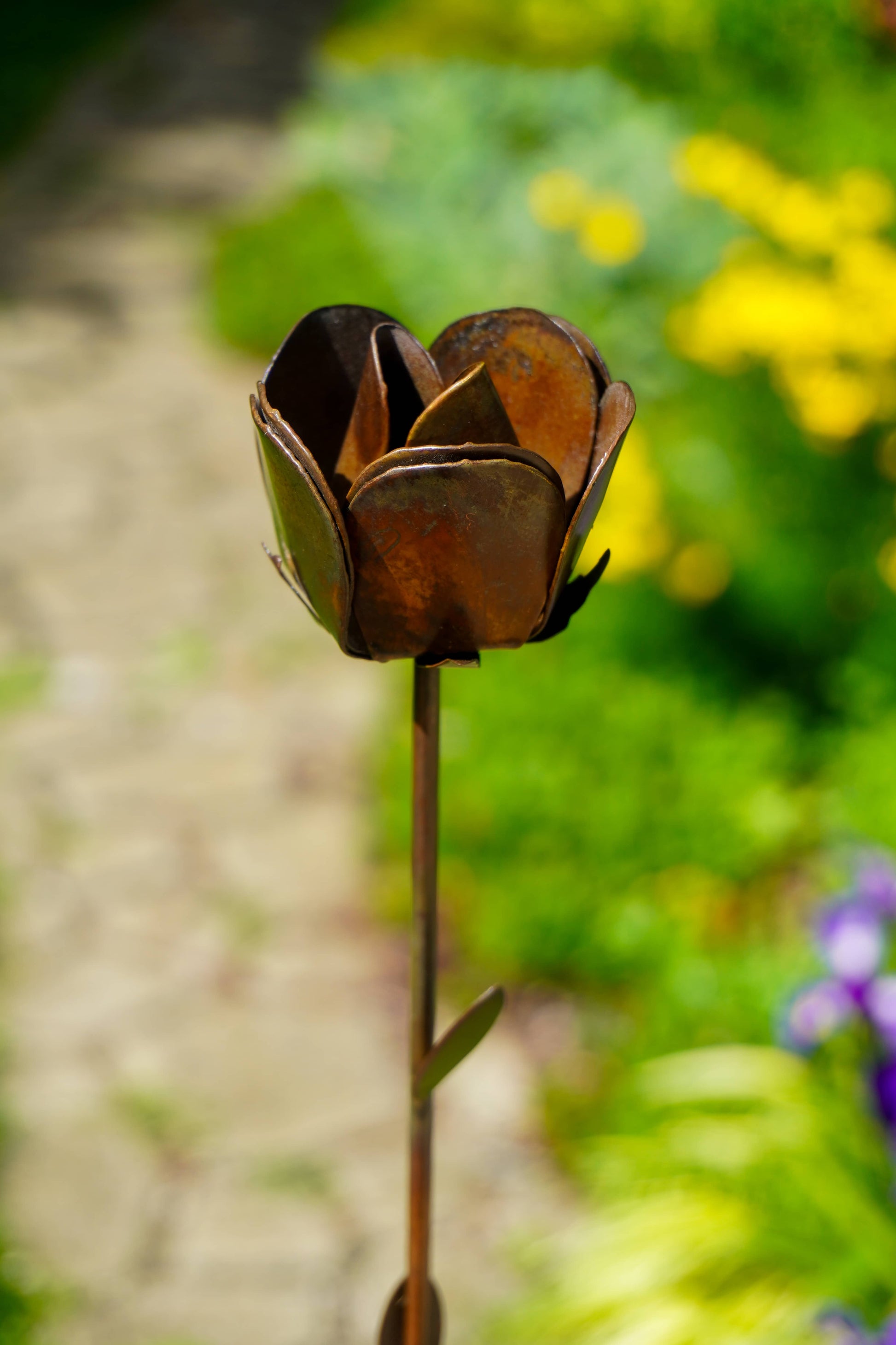 Flamed Rose Plant Pick - Happy Gardens