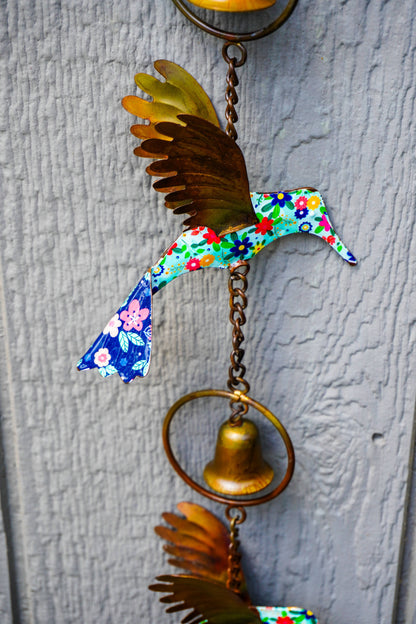 Happy Gardens - Triple Floral Hummingbird Garden Ornament