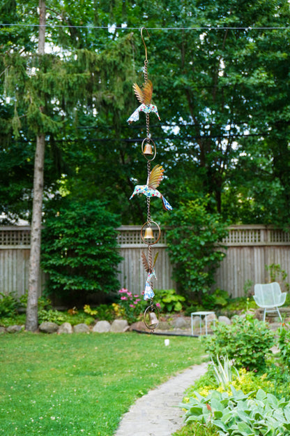 Happy Gardens - Triple Floral Hummingbird Garden Ornament