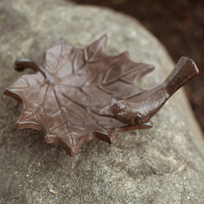 Small Maple Leaf Bird Bath - Happy Gardens