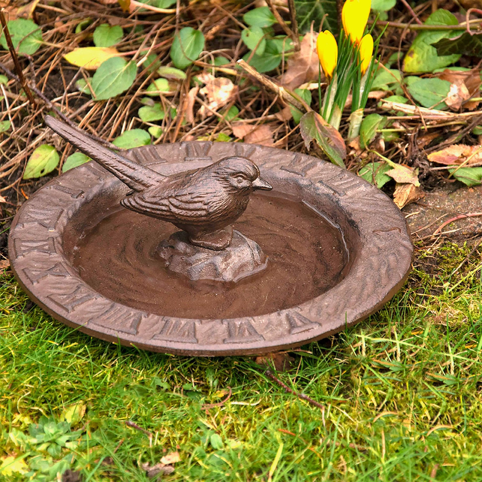 Cast Iron Sundial Bird Bath - Happy Gardens