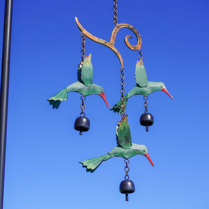 Hanging Hummingbird Wind Chime - Happy Gardens
