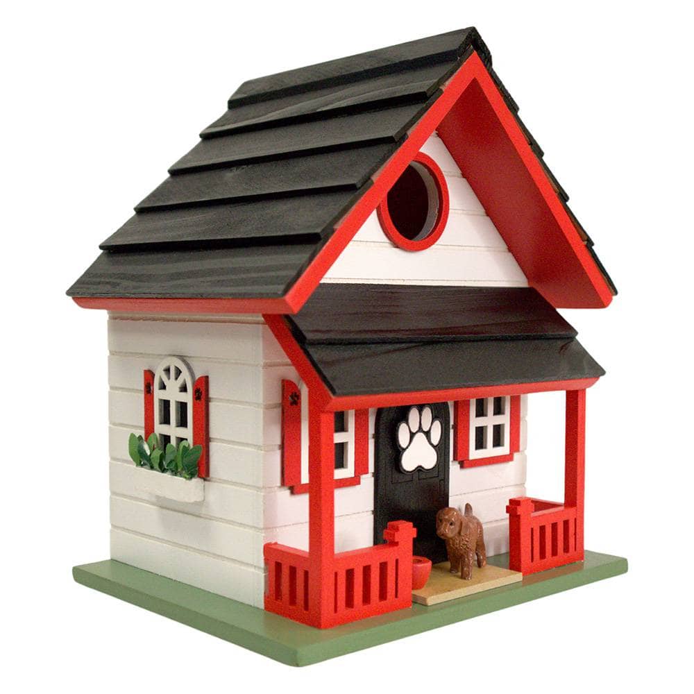 Bow Wow Bird House - Red and White