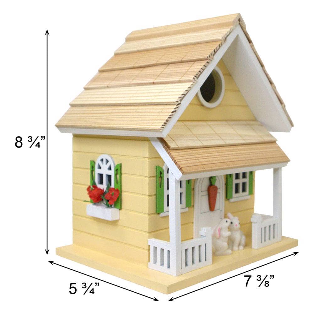 Bunny House Birdhouse - Yellow
