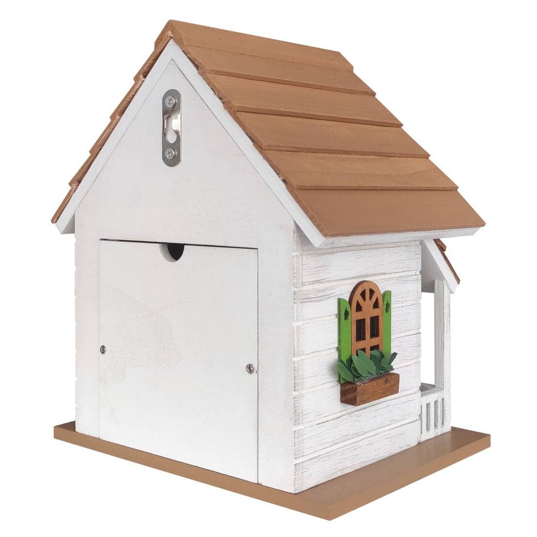 Squirrel Cottage Birdhouse - White