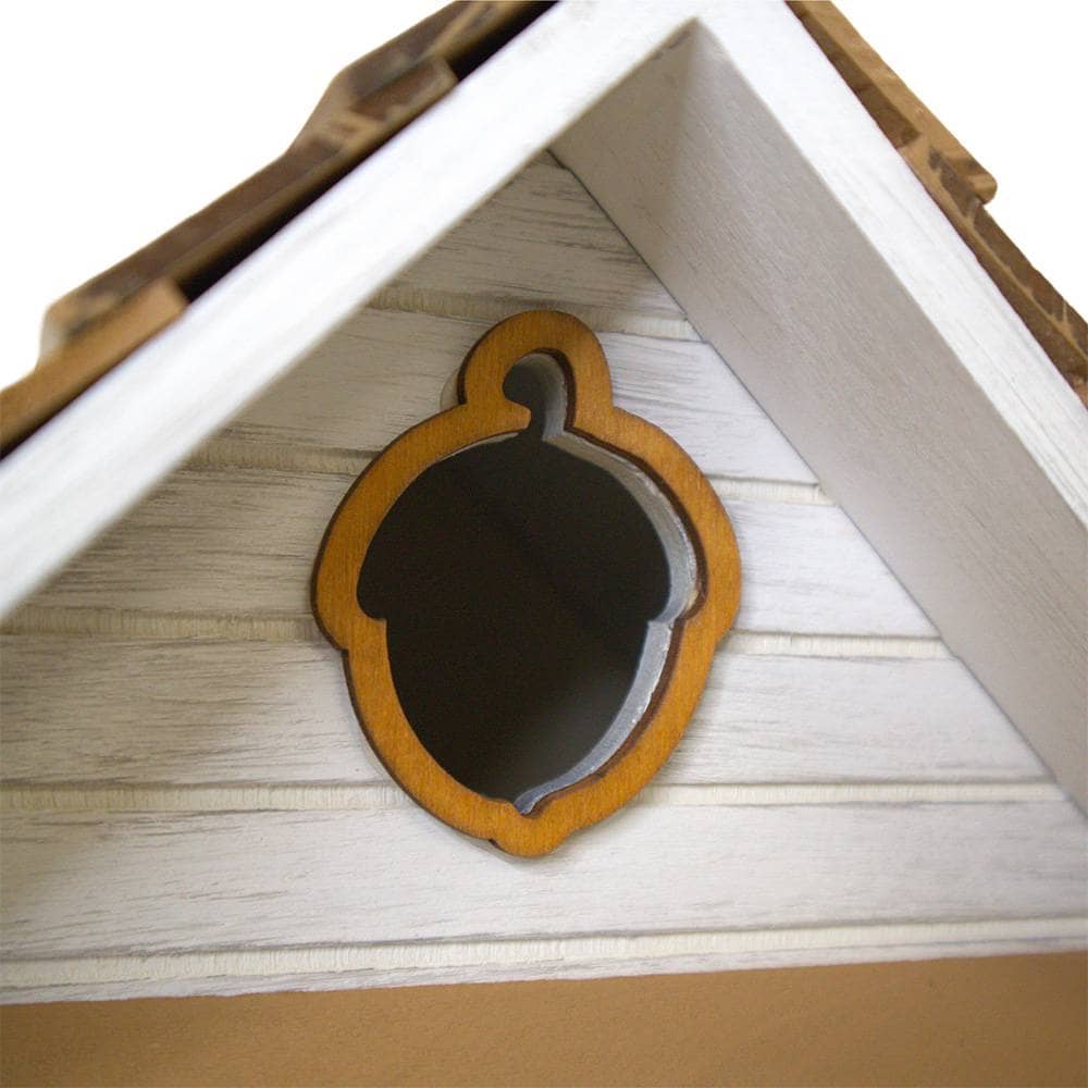 Squirrel Cottage Birdhouse - White