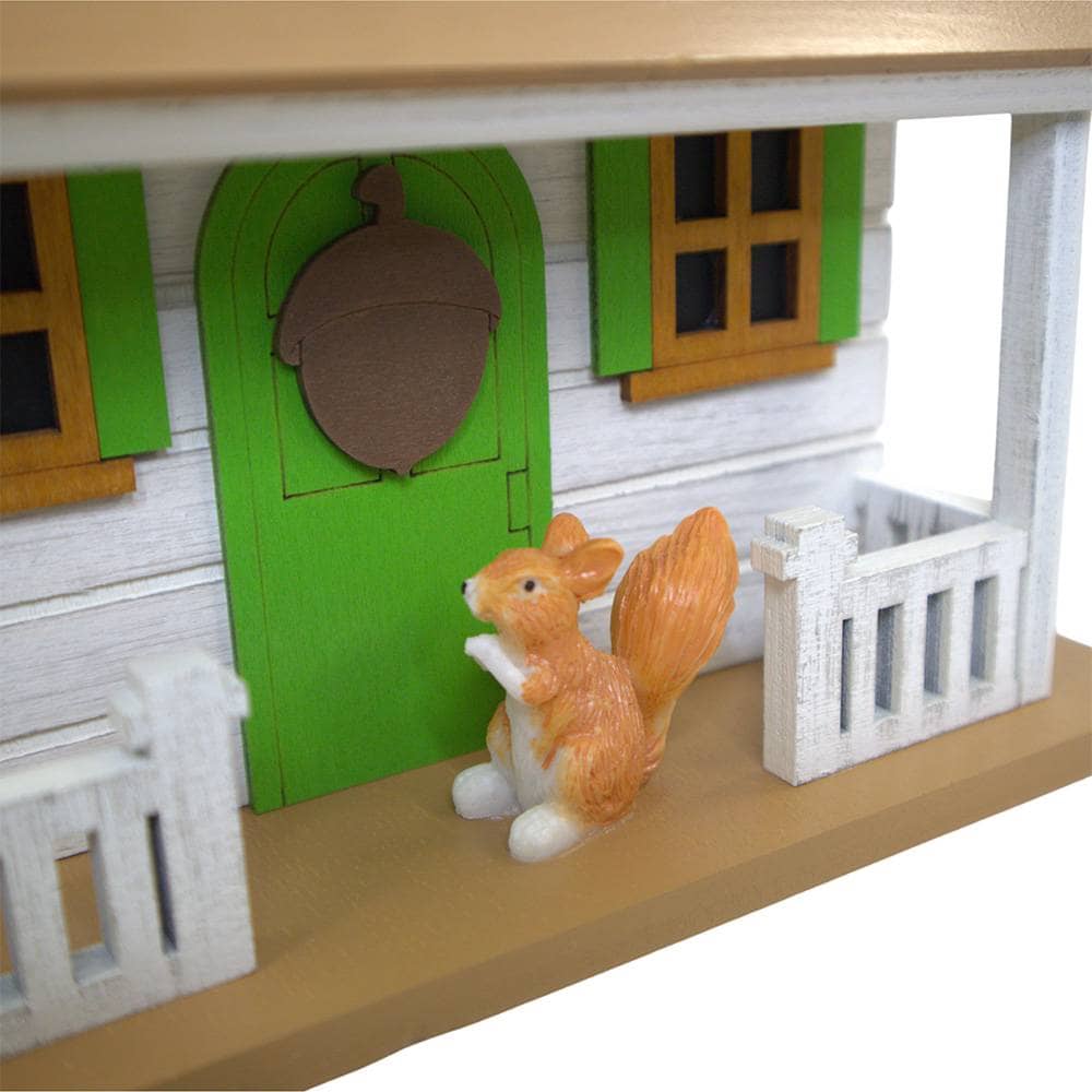 Squirrel Cottage Birdhouse - White