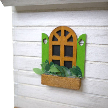 Squirrel Cottage Birdhouse - White