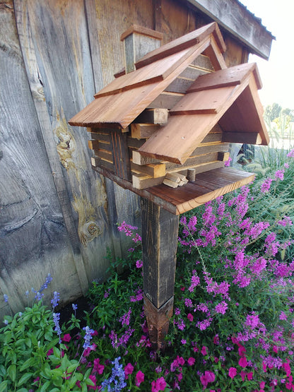 Rustic Log Cabin Bird House