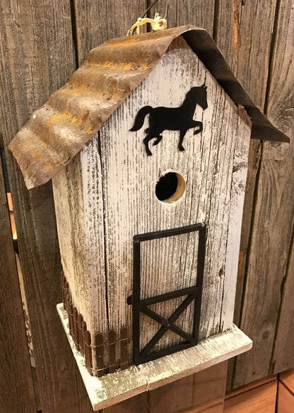 White Stable Birdhouse