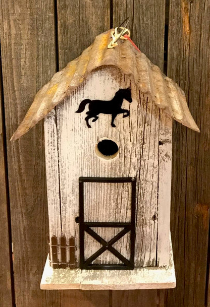 White Stable Birdhouse