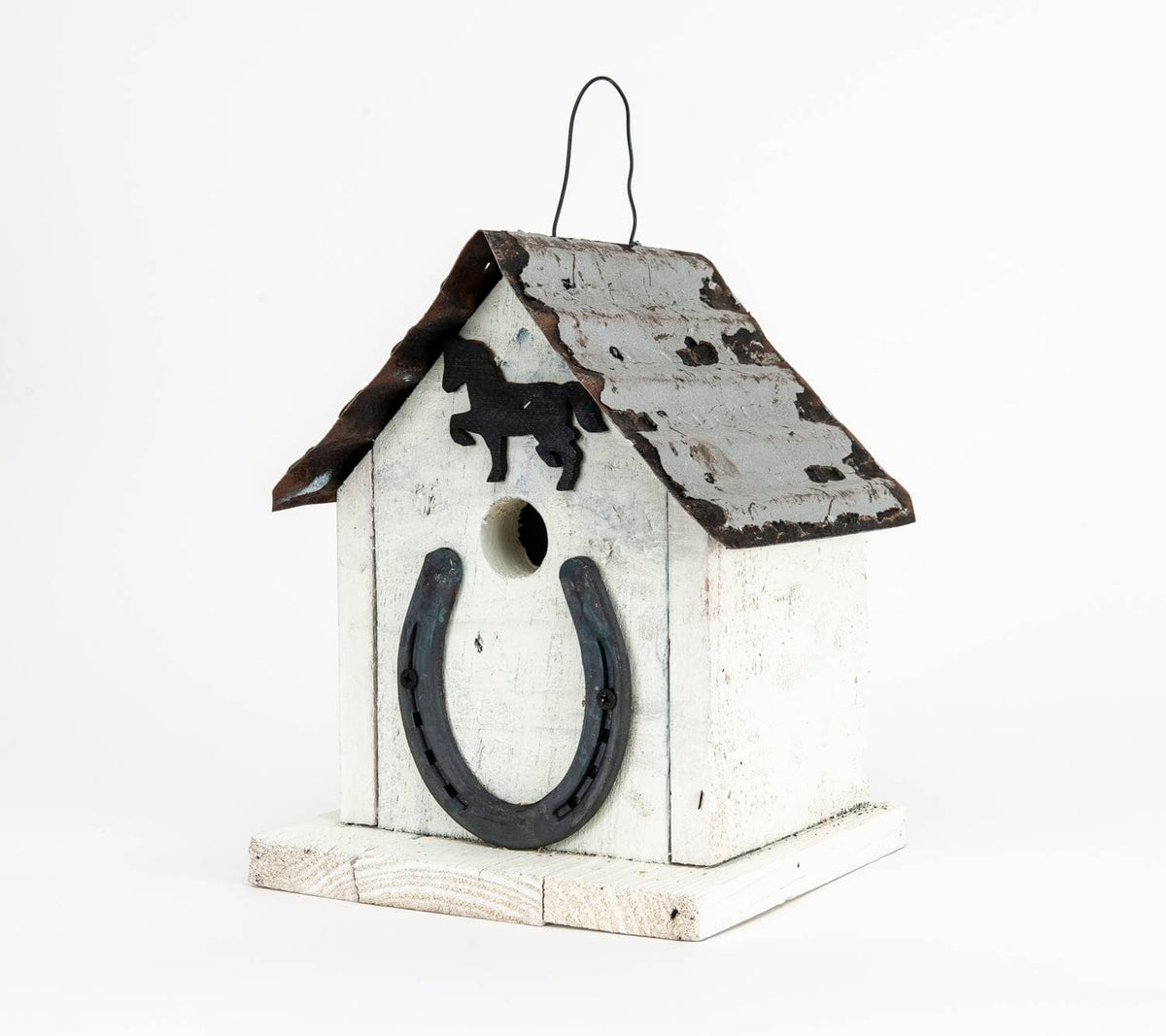 Horseshoe Birdhouse - White