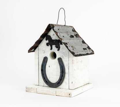 Horseshoe Birdhouse - White
