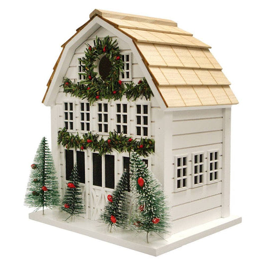 Happy Gardens - Holly Cottage Birdhouse - White