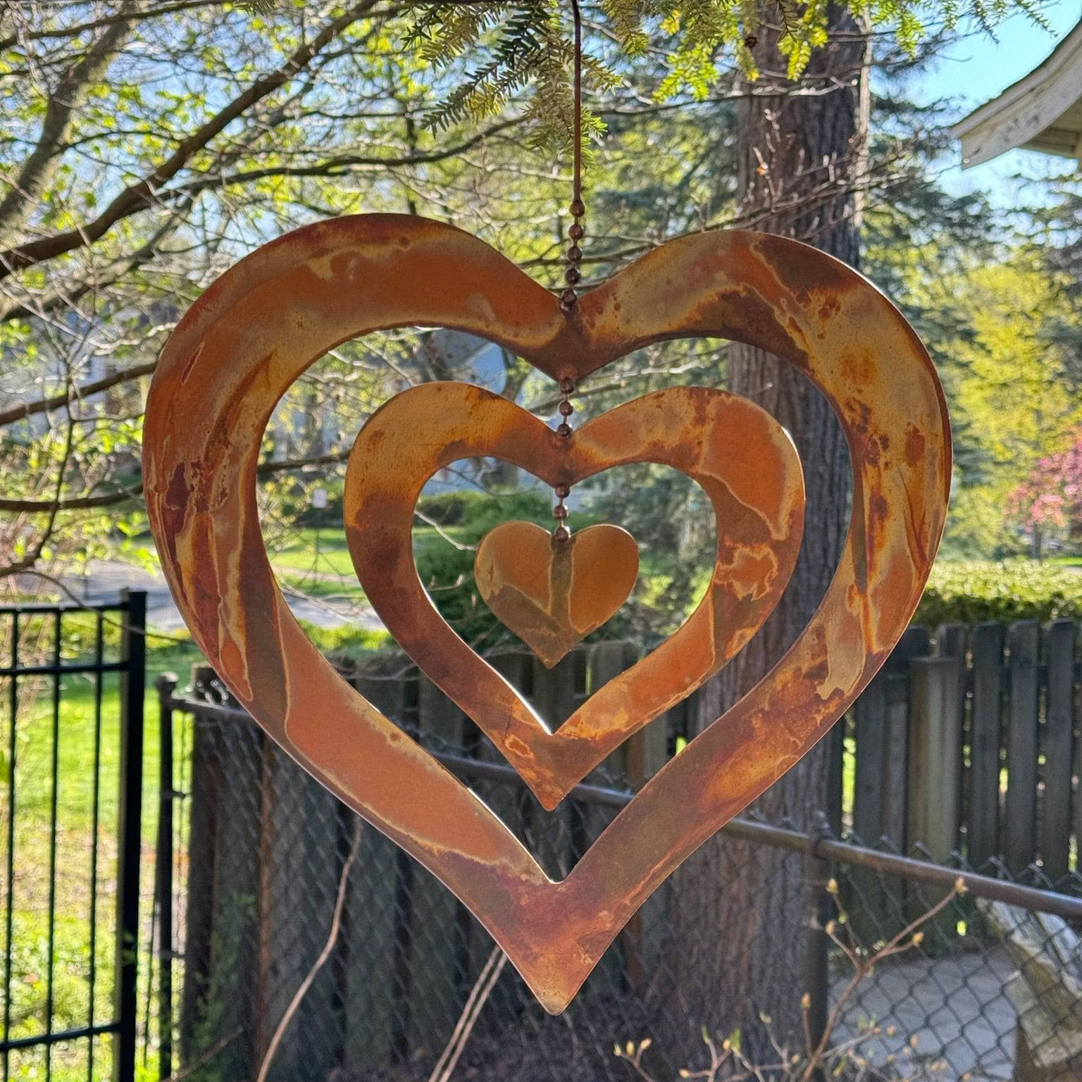 Triple Spinning Heart Ornament