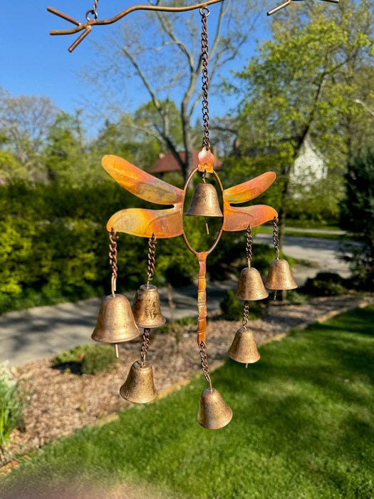 Happy Gardens - Dragonfly with Bells Wind Chime