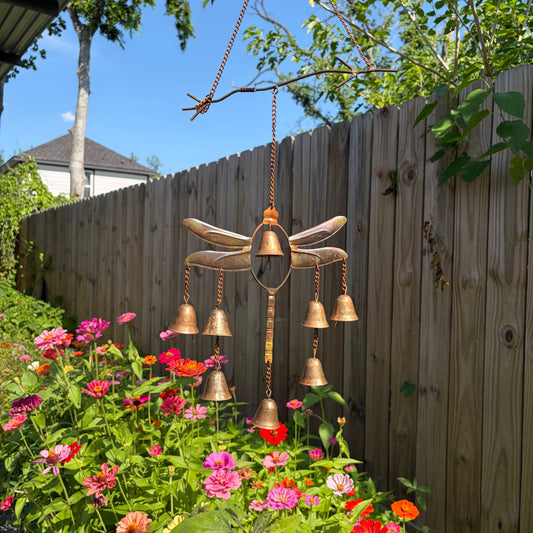 Happy Gardens - Dragonfly with Bells Wind Chime