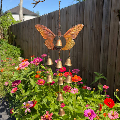 Happy Gardens - Butterfly with Bells Wind Chime
