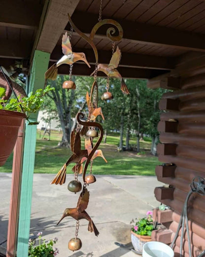 Happy Gardens - Scrollwork Hummingbird Wind Chime