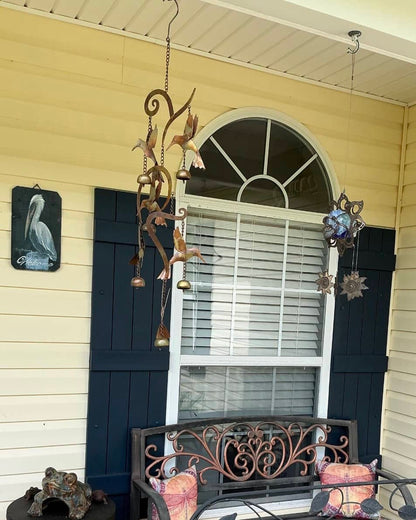 Happy Gardens - Scrollwork Hummingbird Wind Chime