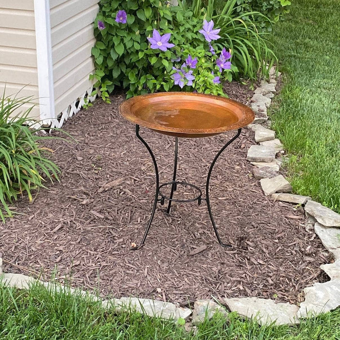 Happy Gardens - 2-Tier Copper Flamed Bird Bath