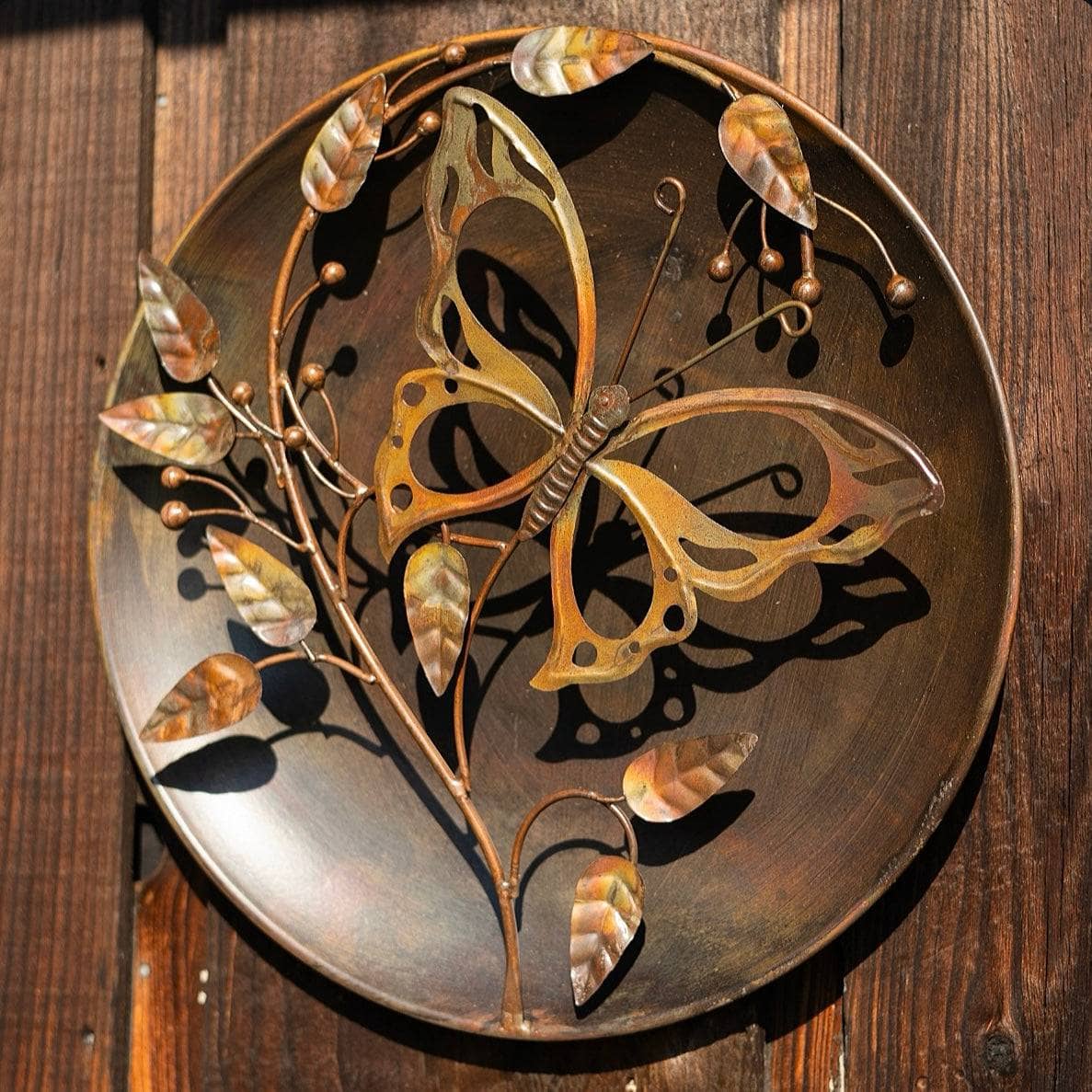 Happy Gardens - Butterfly on Branch Raised Wall Decor Disc
