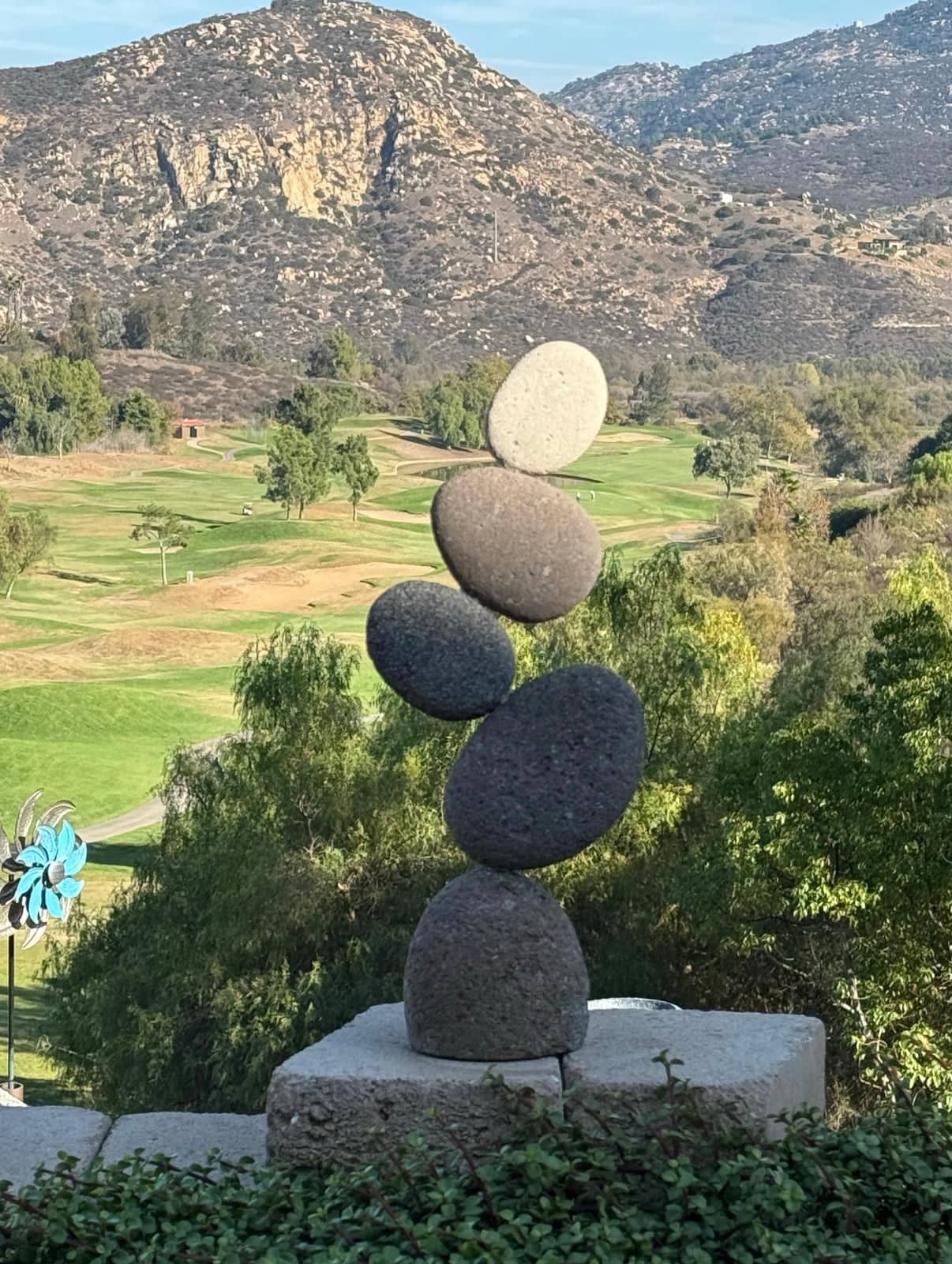 19” Flat Stone Cairn - Happy Gardens