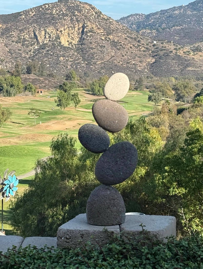 19” Flat Stone Cairn - Happy Gardens