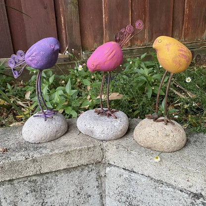 Happy Gardens - Bird on River Stone