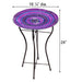 Purple Glass Mosaic Bird Bath - Happy Gardens