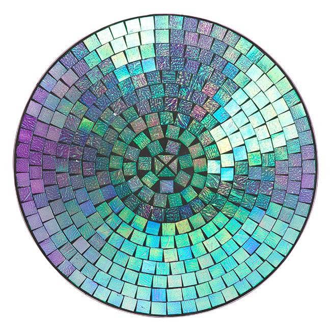 Rainbow Glass Mosaic Bird Bath - Happy Gardens