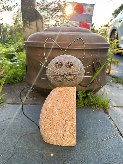 Happy Gardens - Whiskered Cat Garden Statue