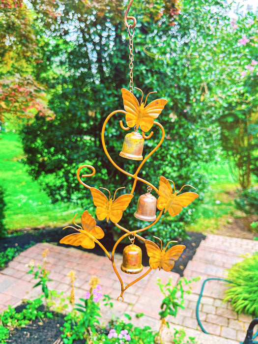 Scrolls and Butterflies Hanging Ornament-Ornaments-Happy Gardens