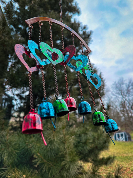 Happy Gardens -  Hearts on Arch Wind Chime