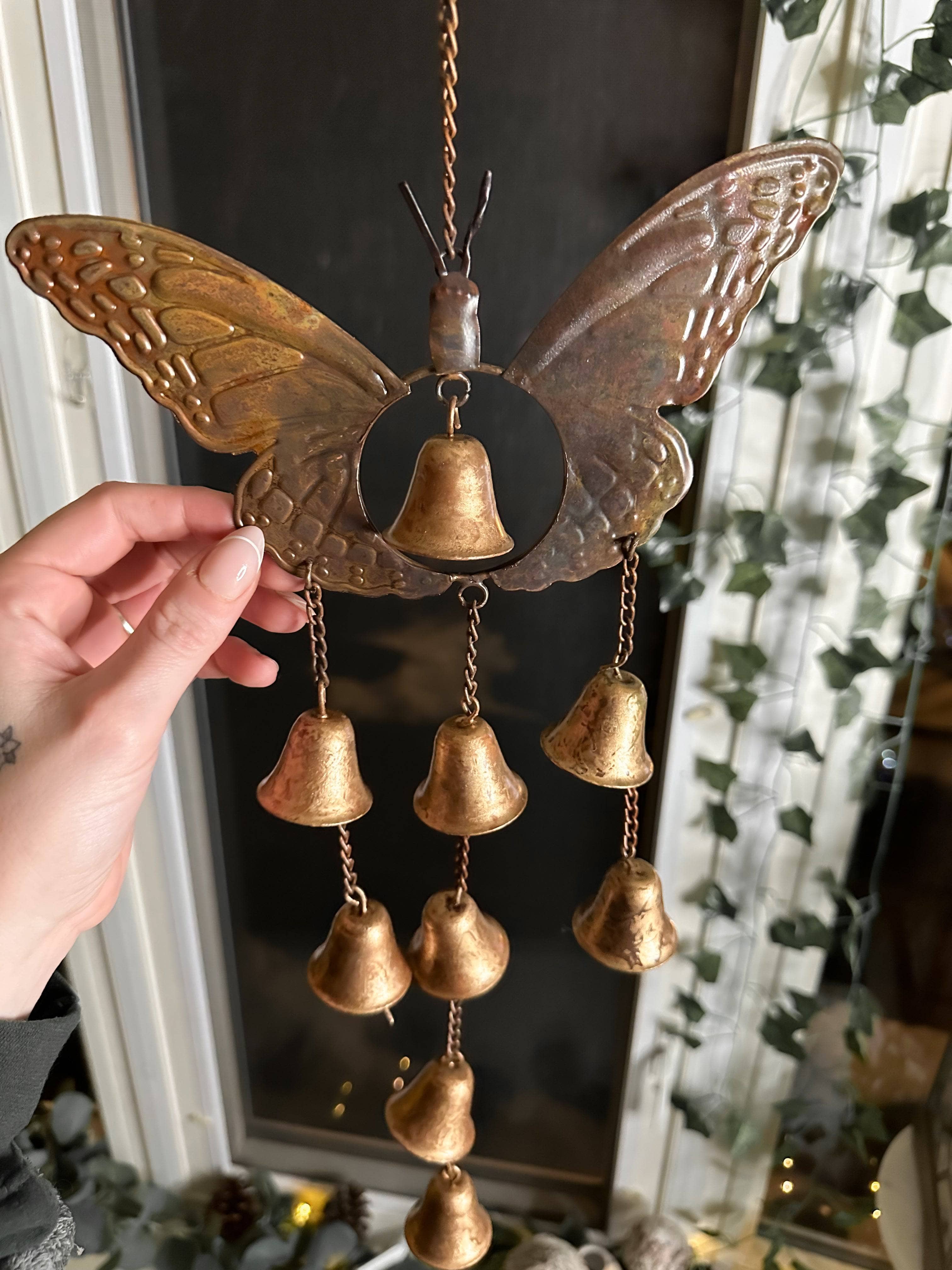 Flamed Butterfly With Bells Wind Chime – Happy Gardens