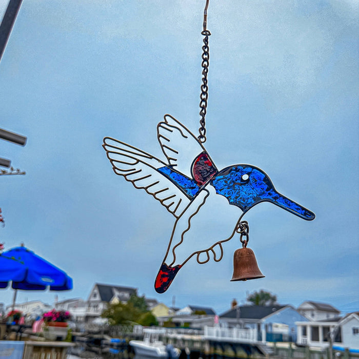 Hummingbird Multicolor Hanging Ornament-Ornaments-Happy Gardens