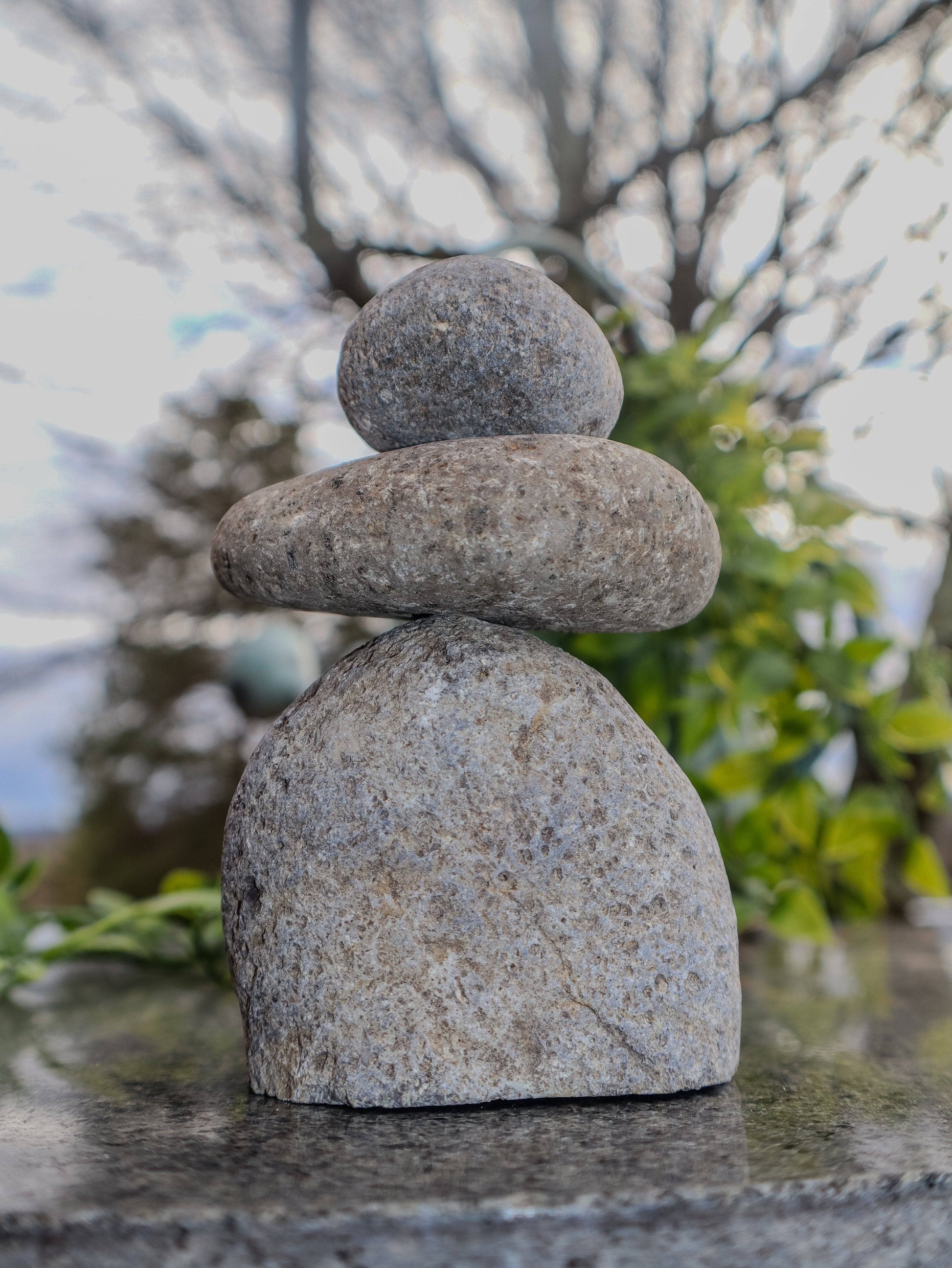 3 Stone Cairn Garden Statue - Happy Gardens