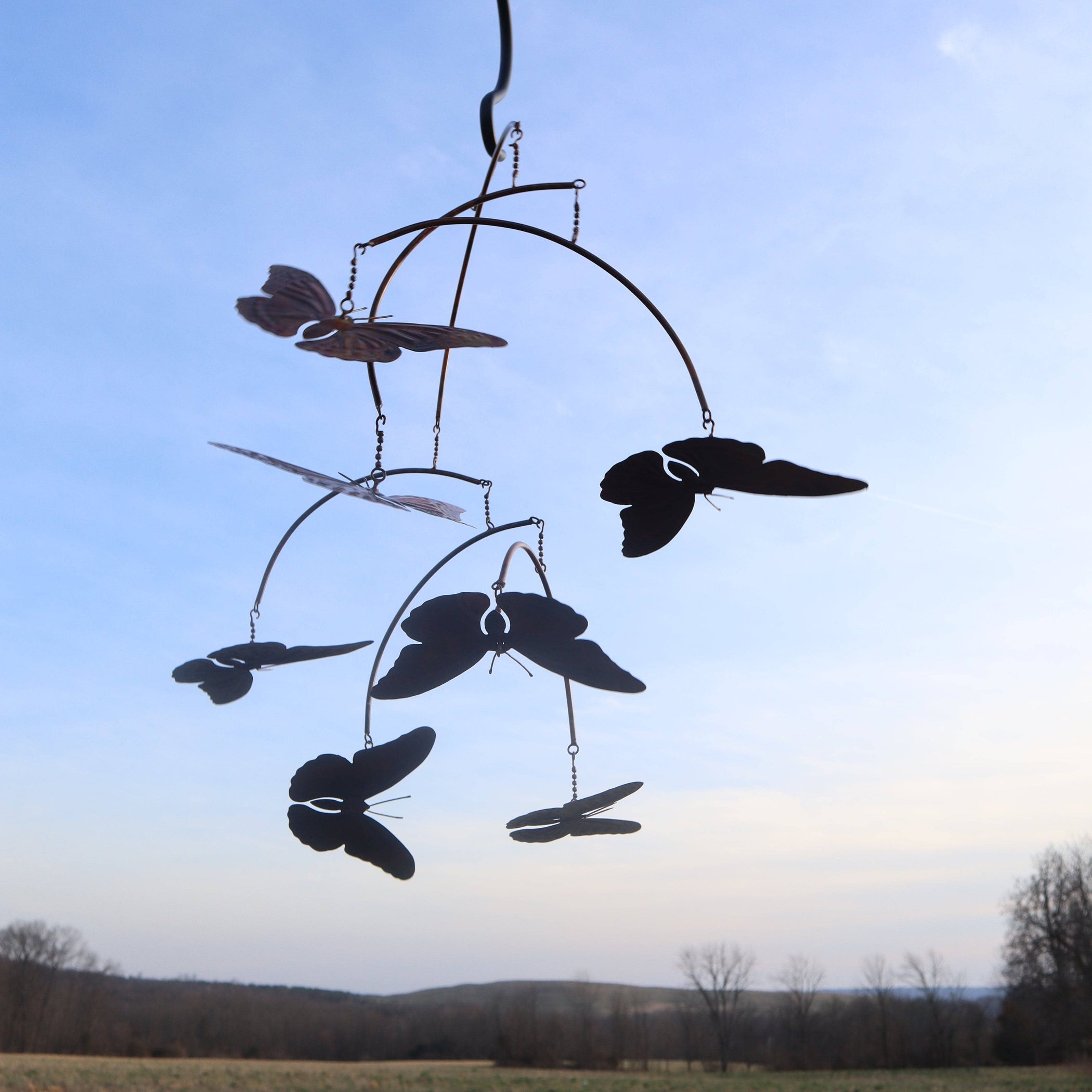 Flamed Butterflies Mobile Hanging Ornament