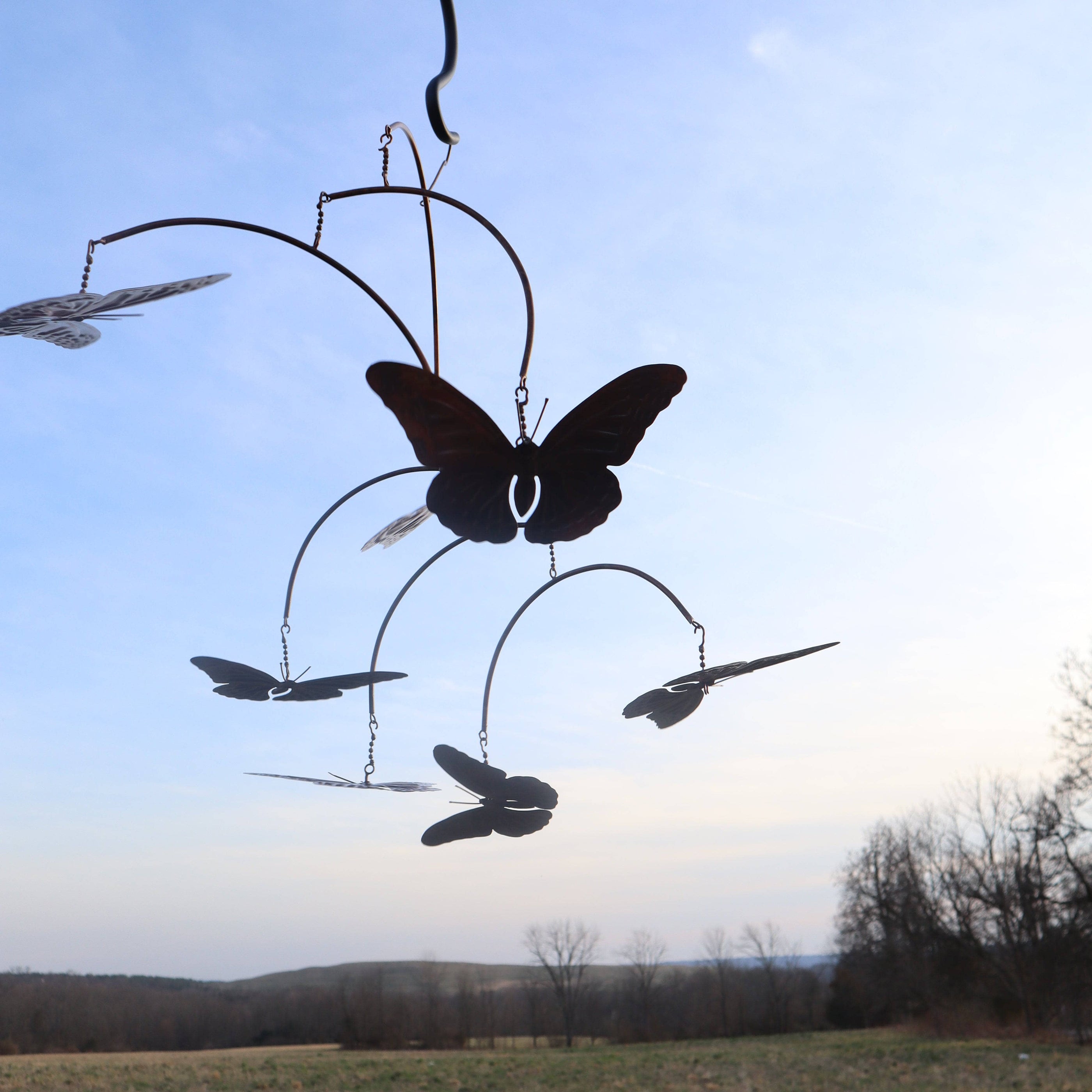 Flamed Butterflies Mobile Hanging Ornament