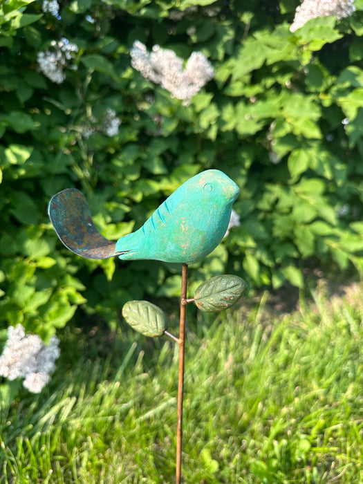 Happy Gardens - Teal Bird Plant Pick