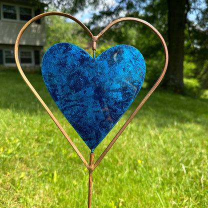 Happy Gardens - Blue Heart Disc Garden Stake