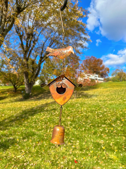 Happy Gardens - Bird, Birdhouse and Bell Hanging Ornament